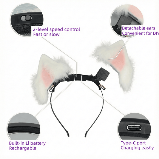 Pawly Prints - Electric Movable Cat Ear Headband