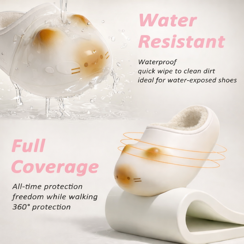 PawlyPrints - Cat Paw Print Fluffy Slippers